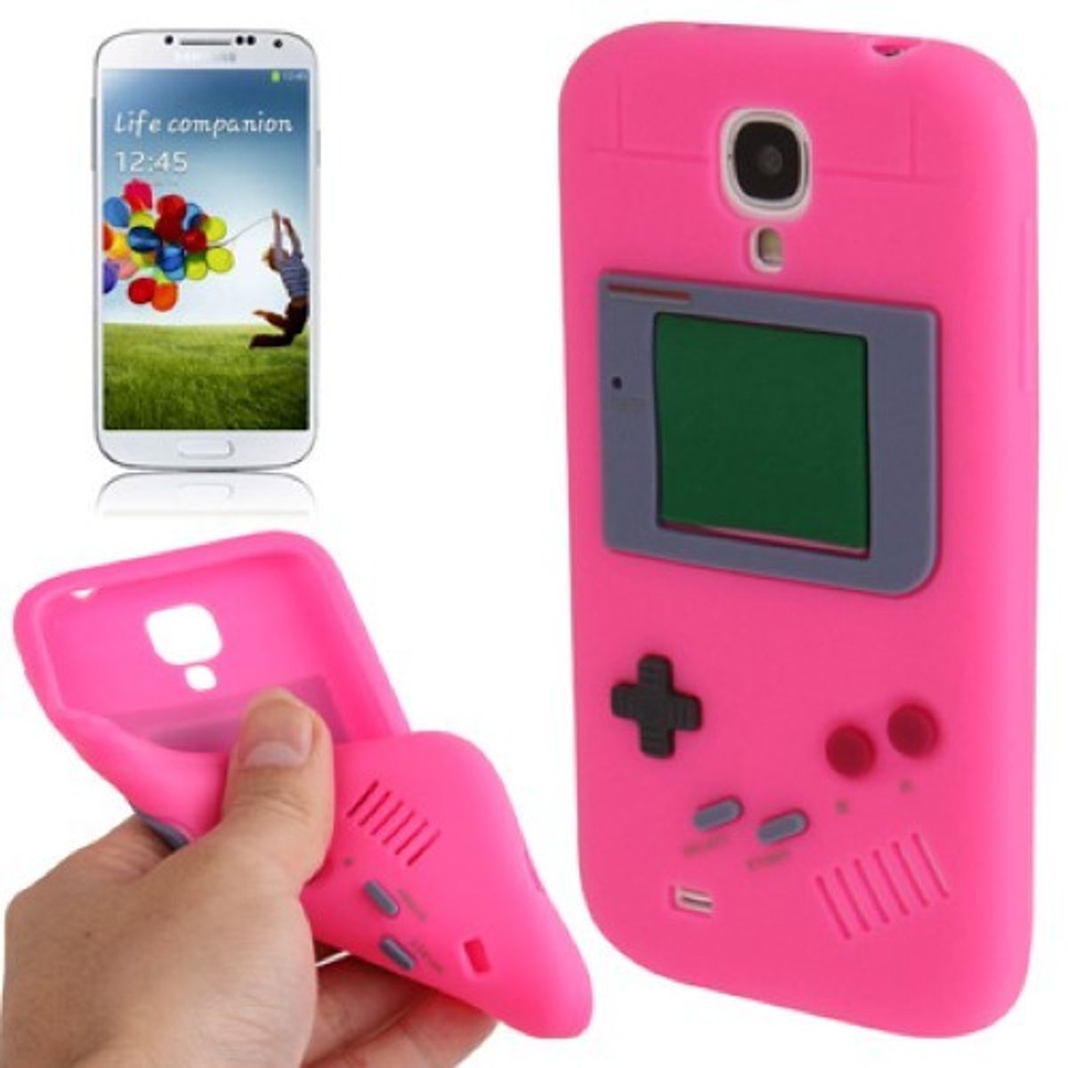 König Design Silikonhülle Gameboy für Samsung Galaxy S4 i9500 / i9505 / i9506 / Value Edition GT-I9515 pink