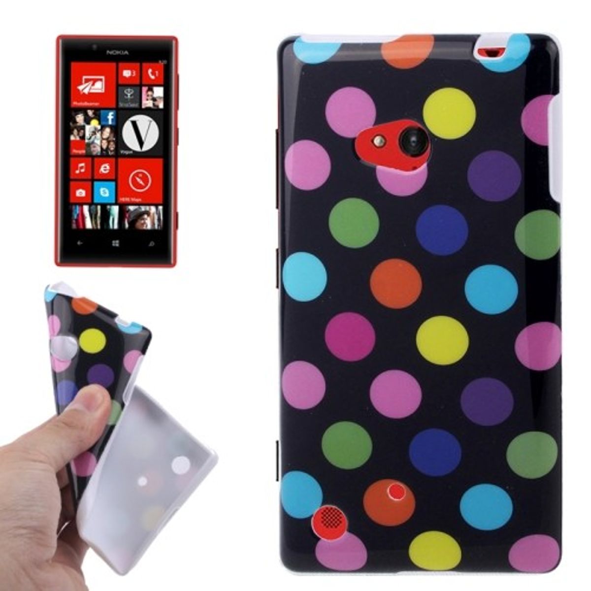 Schutzhülle TPU Case für Handy Nokia Lumia 720 Schwarz / Bunt | König ...