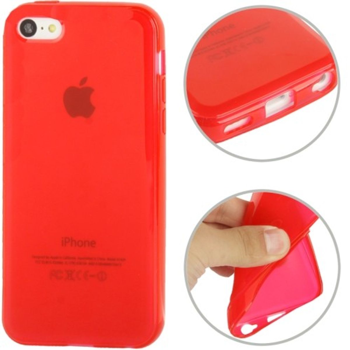 Schutzhülle TPU Case für Handy Apple iPhone 5C Rot