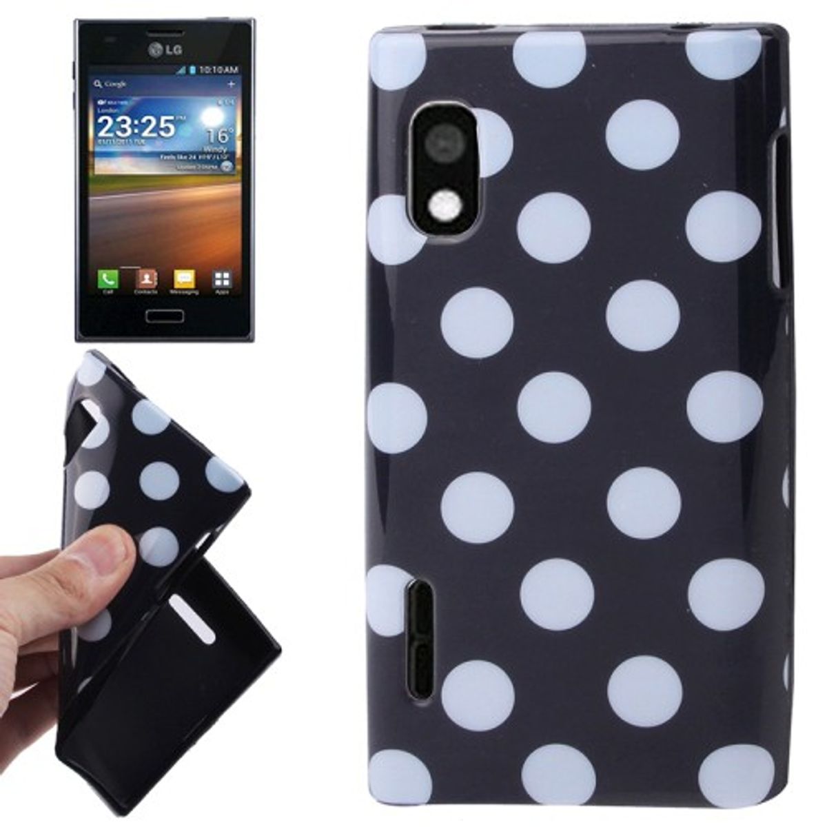 Protective TPU dots case for cell phone Lg Optimus L5 / E610