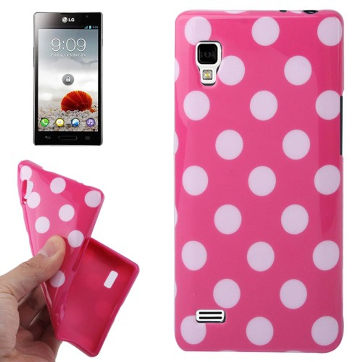 Protective TPU dots case for mobile phone Lg Optimus L9 / P760 pink