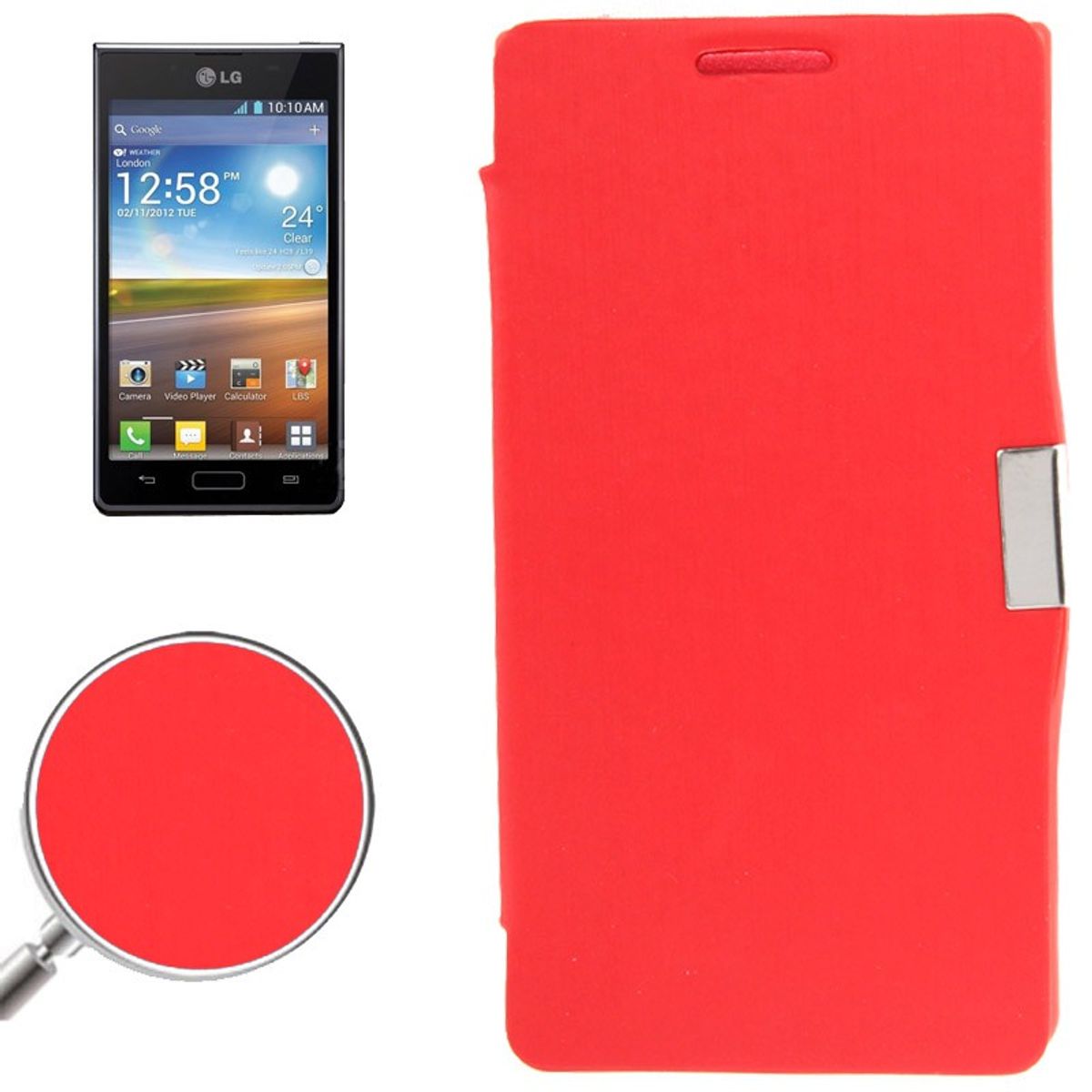Mobile phone case for Lg Optimus L7 / P700 brushed red