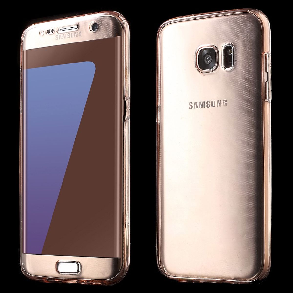 Crystal Case Hülle für Samsung Galaxy S7 Edge Pink Rahmen Full Body ...