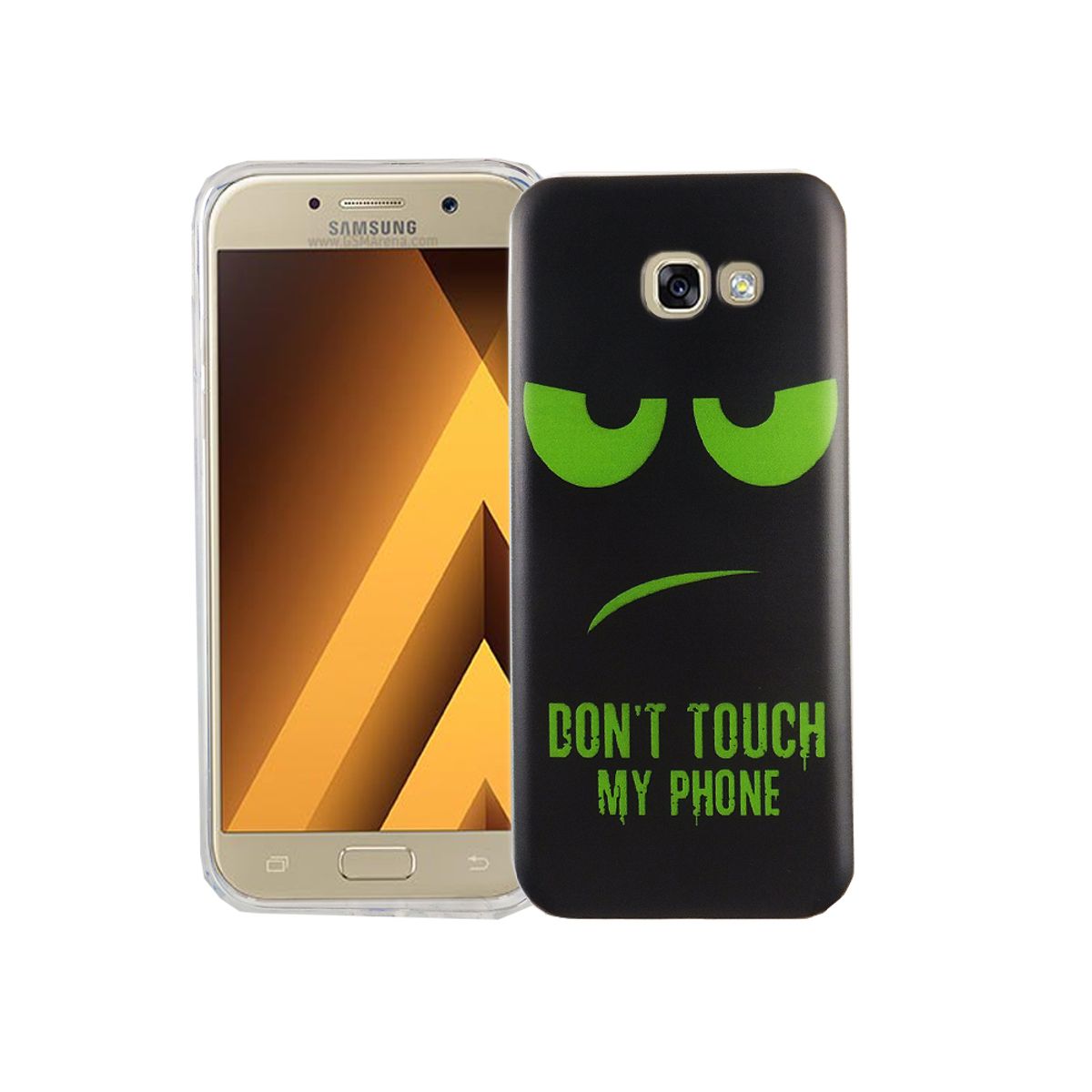 König Design Mobile Phone Case Protective Case Samsung Galaxy A5 2017 Don't touch my Phone Green Black Smartphone Cover Bumper Shell Cases