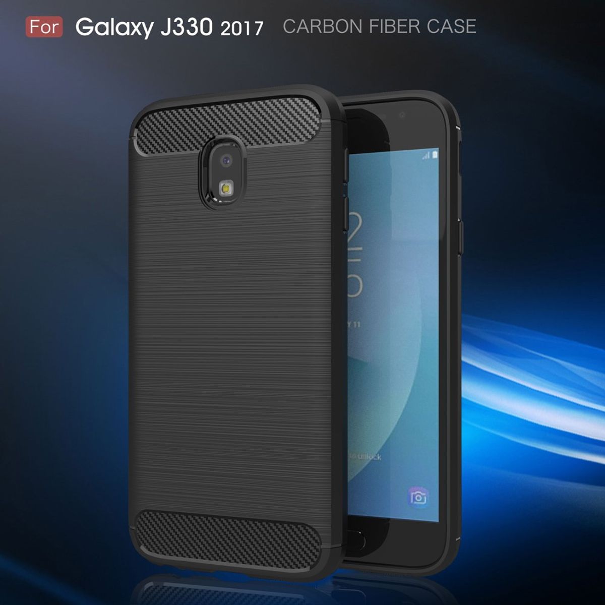 Samsung Galaxy J3 2017 TPU Case Carbon Fiber Optik Brushed Schutz Hülle ...