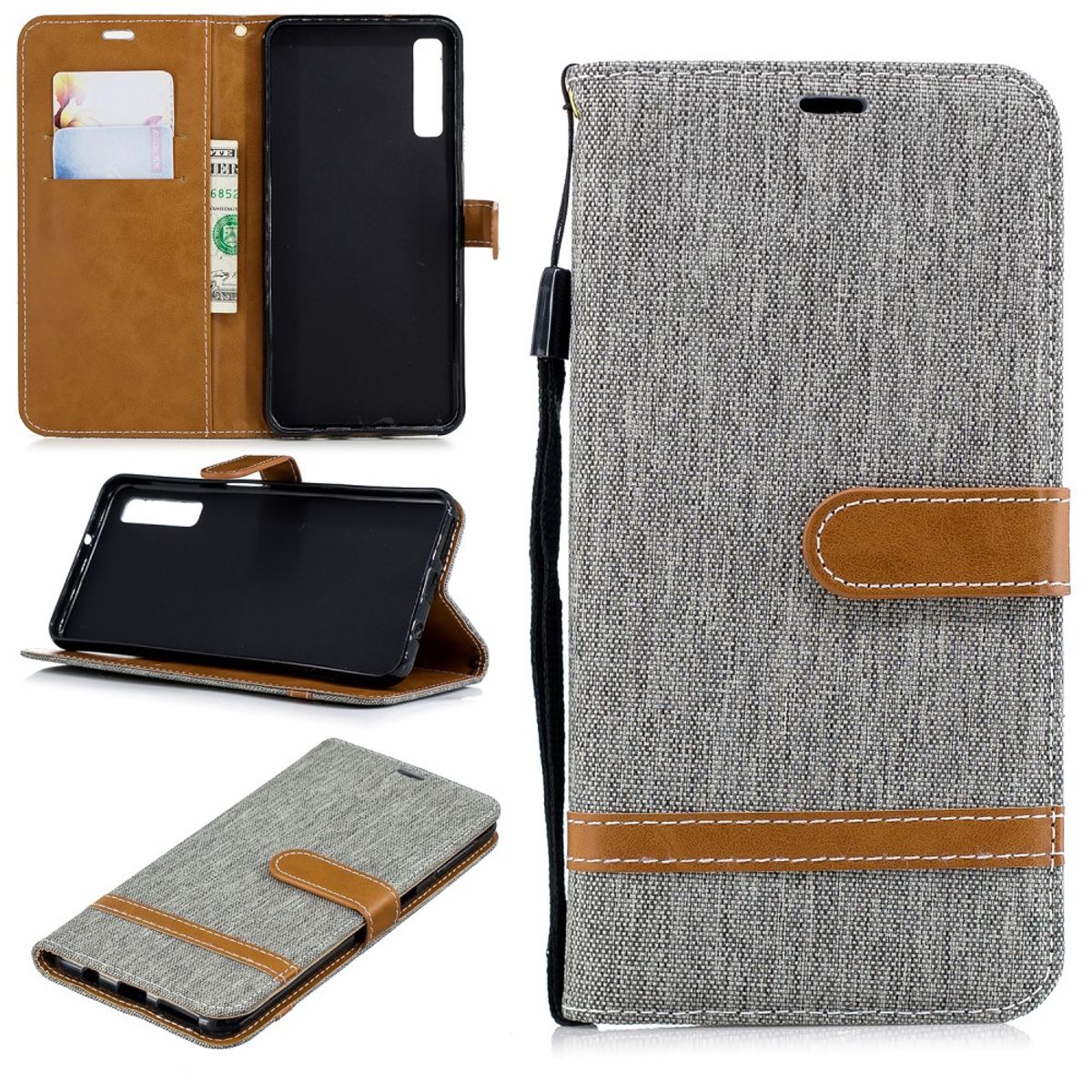 Tasche für Samsung Galaxy A7 2018 Jeans Cover Handy Schutz Hülle Case ...