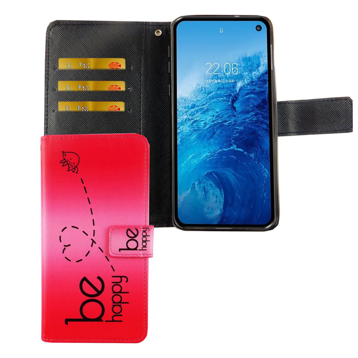 König Design Handyhülle kompatibel mit Samsung Galaxy S10e Schutztasche Wallet Cover 360 Case Pink