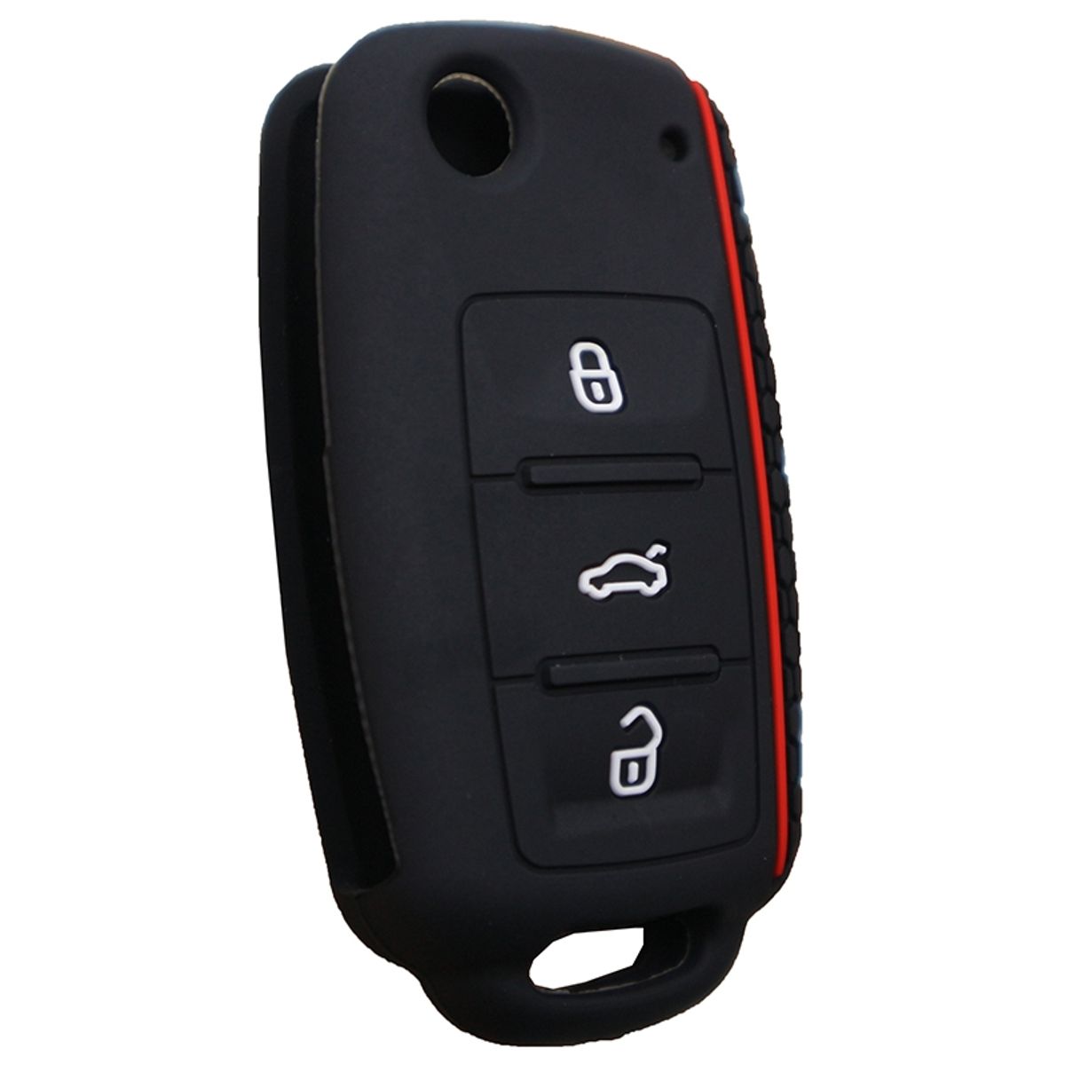 Auto Schlüssel Hülle Silikon Schutz Cover Schwarz für VW Polo Golf 7 VII  GTI GTD GTE R