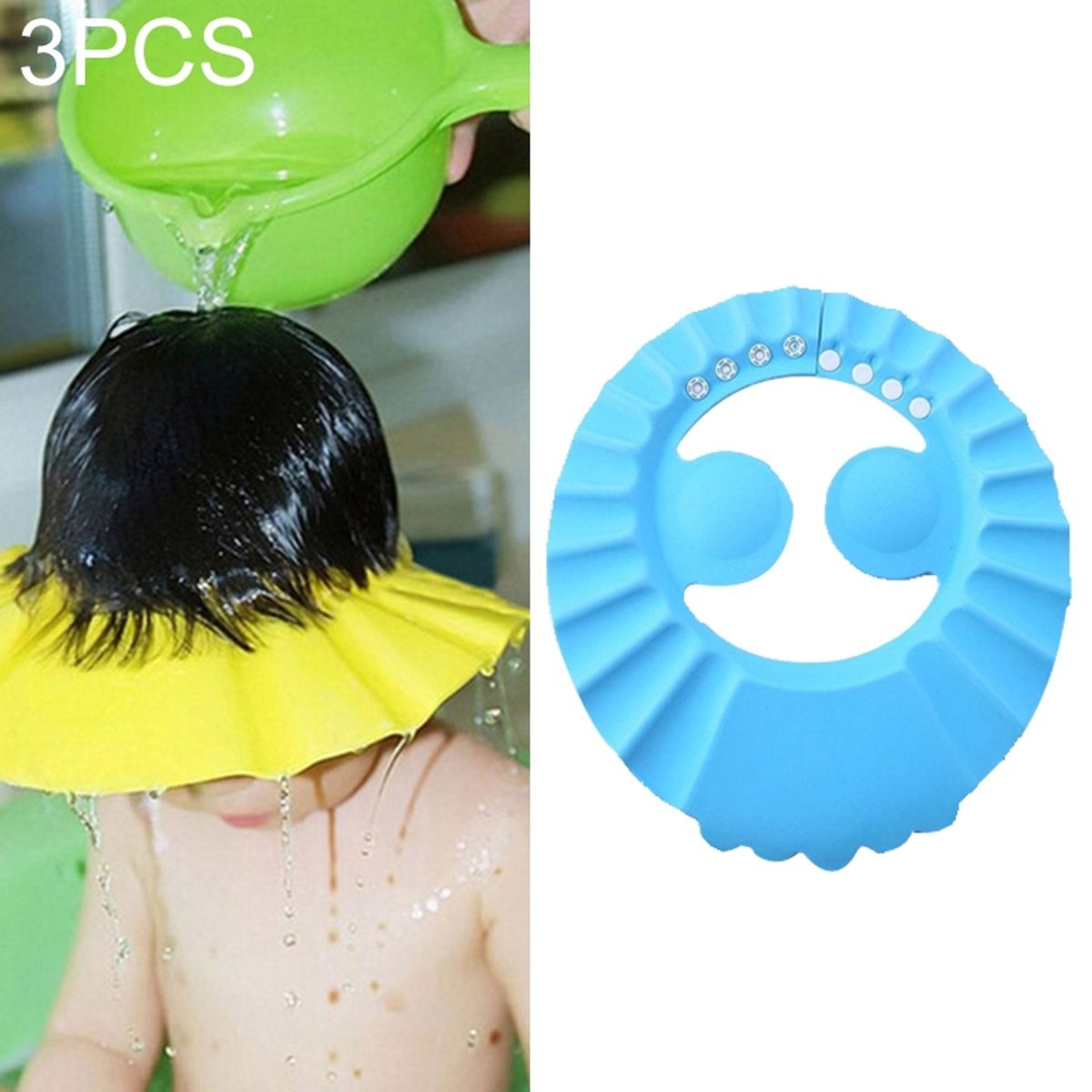 Kinder Duschkappe Baby Augenschutz Mütze Haare waschen Badekappe Ohrenschutz