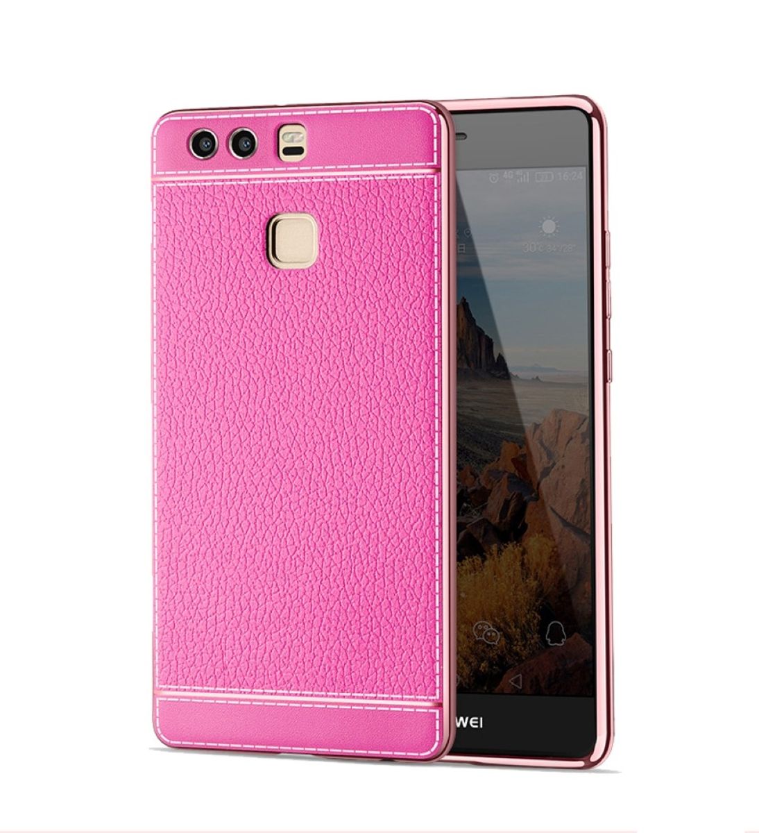 König Design Funda para teléfono móvil Huawei P10 Funda Protectora de Piel sintética Rosa