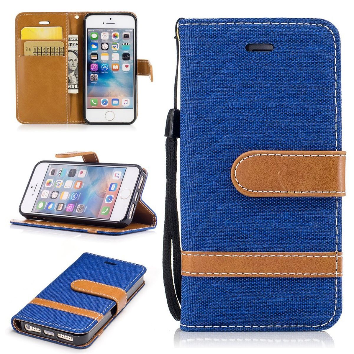 Tasche F r Apple IPhone 5 5s SE Jeans Cover Handy Schutz H lle Case