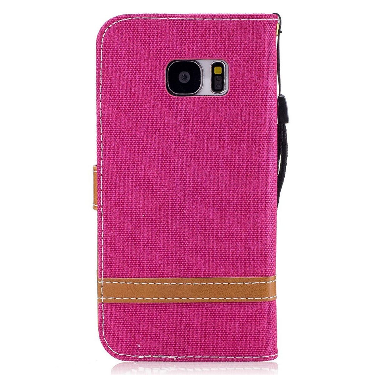 Tasche für Samsung Galaxy S7 Jeans Cover Handy Schutz Hülle Case Pink ...