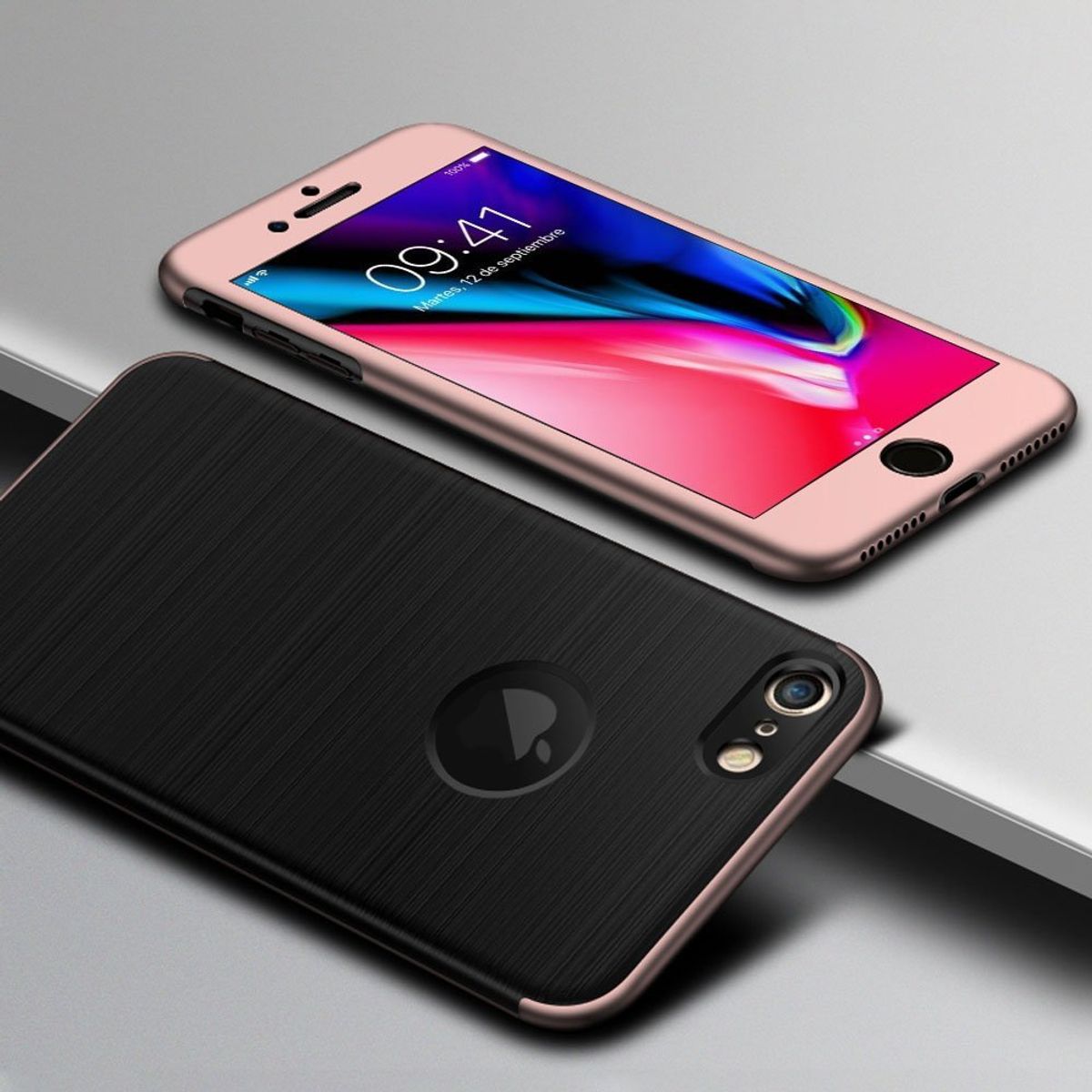 Apple iPhone 6 / 6s 2 in 1 Handyhülle 360 Grad Full Cover ...