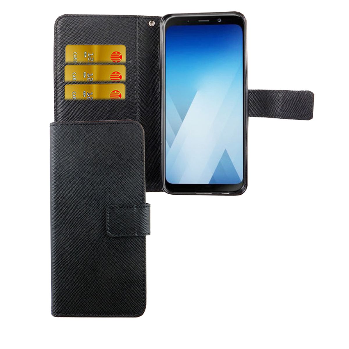 Handyhülle Tasche für Handy Samsung Galaxy A8 2018 Schwarz | König Design