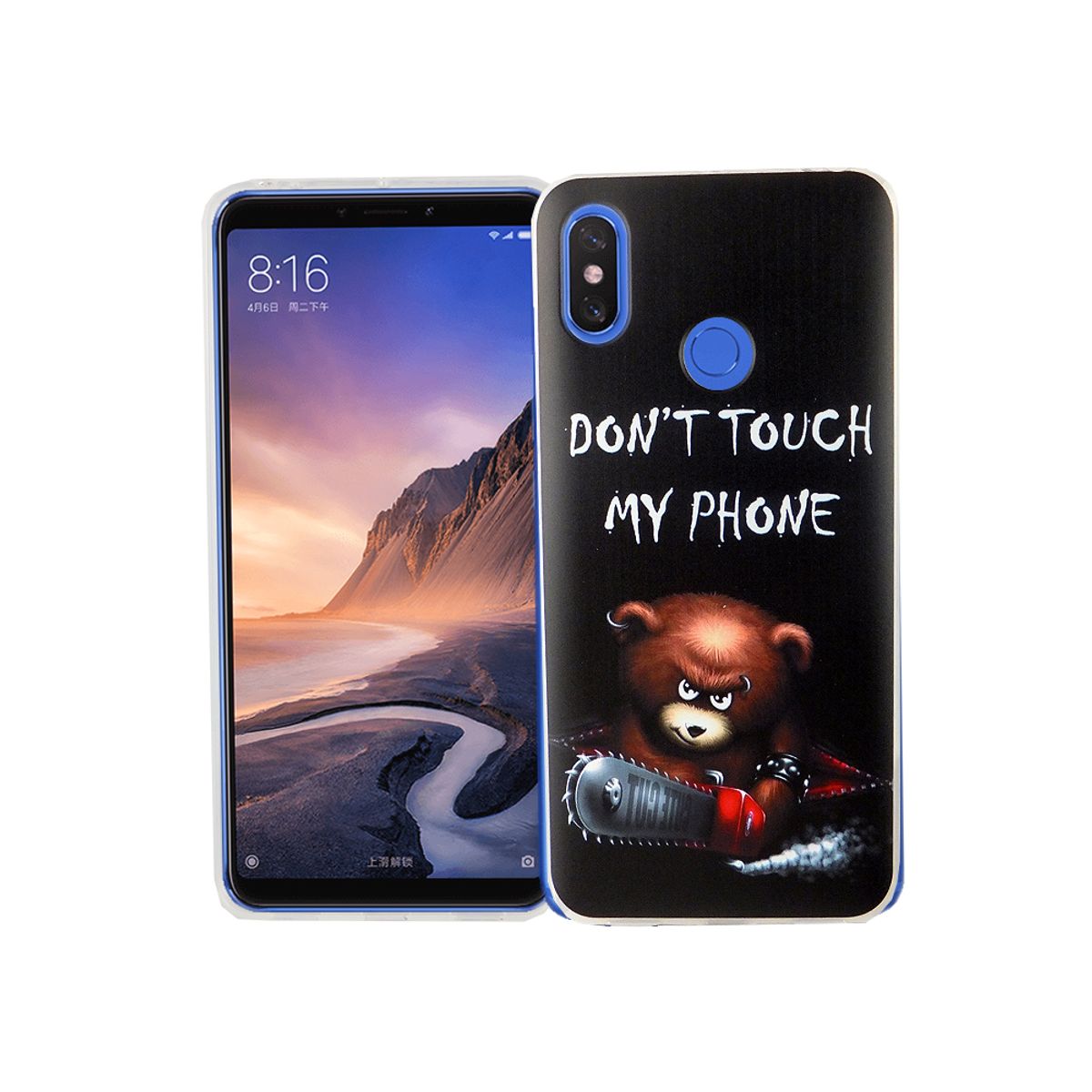 Xiaomi Mi Max 3 Handy Hülle Schutz-Case Cover Bumper Dont Touch My ...