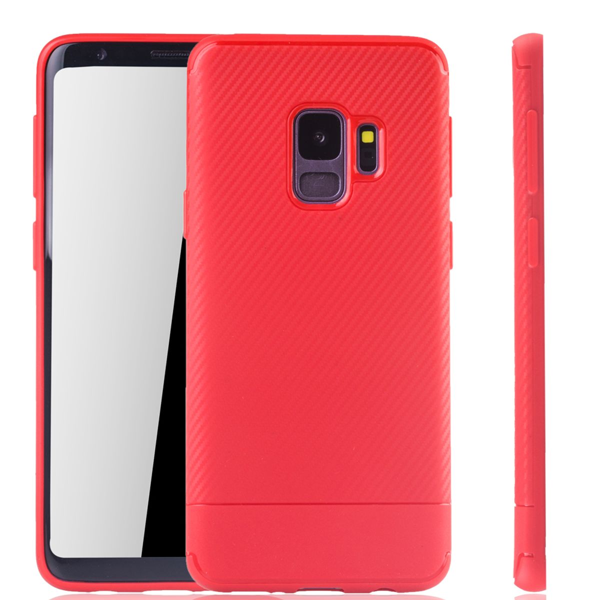 König Design Handyhülle kompatibel mit Samsung Galaxy S9 Schutzcase Backcover Bumper Etuis Rot