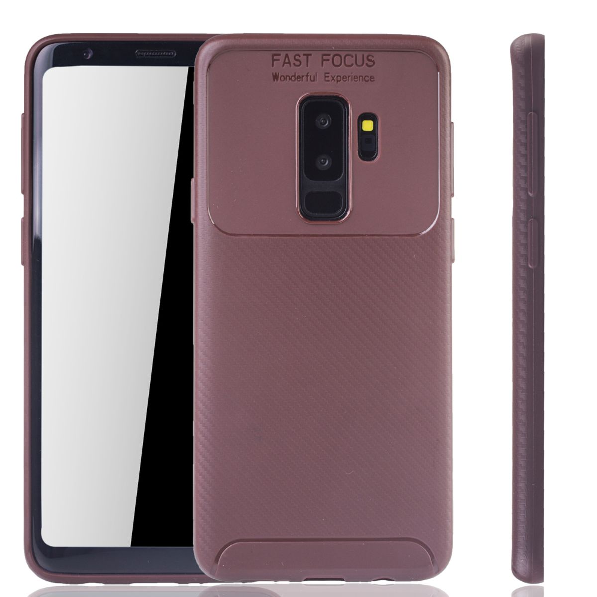 König Design Handyhülle kompatibel mit Samsung Galaxy S9 Plus Schutzcase Backcover Bumper Etuis Braun