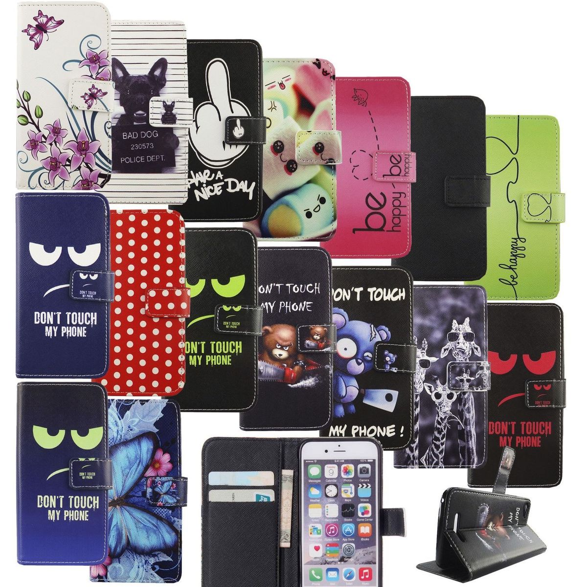 König Design Handyhülle für Huawei Y Serie Lederhülle mit Kartenfächer, Schutzhülle mit Standfunktion, Klapphülle Tasche