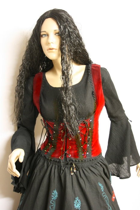 Samt Mieder Tamara rot main image 1