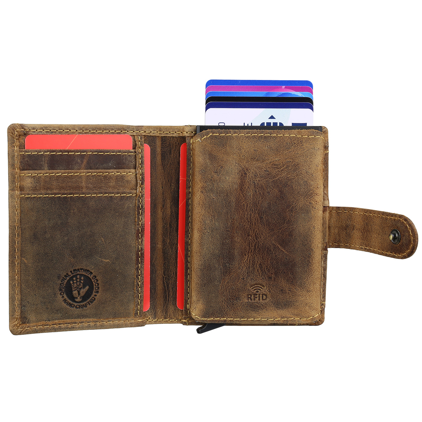 Greenburry Vintage RFID Leder Card-Slider Kartenetui 1686-RFID  