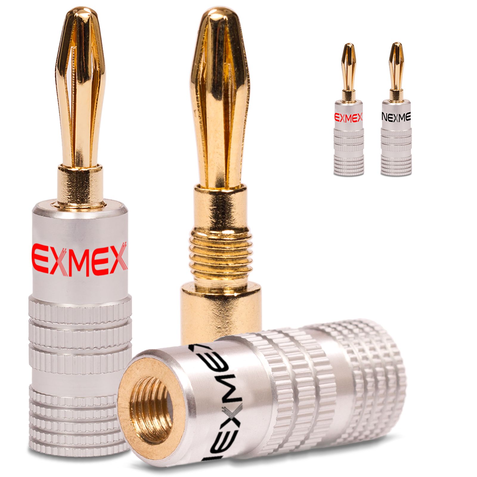 NEXMEX Bananenstecker 4mm - 8 Stück Ultimate Stecker Als Set