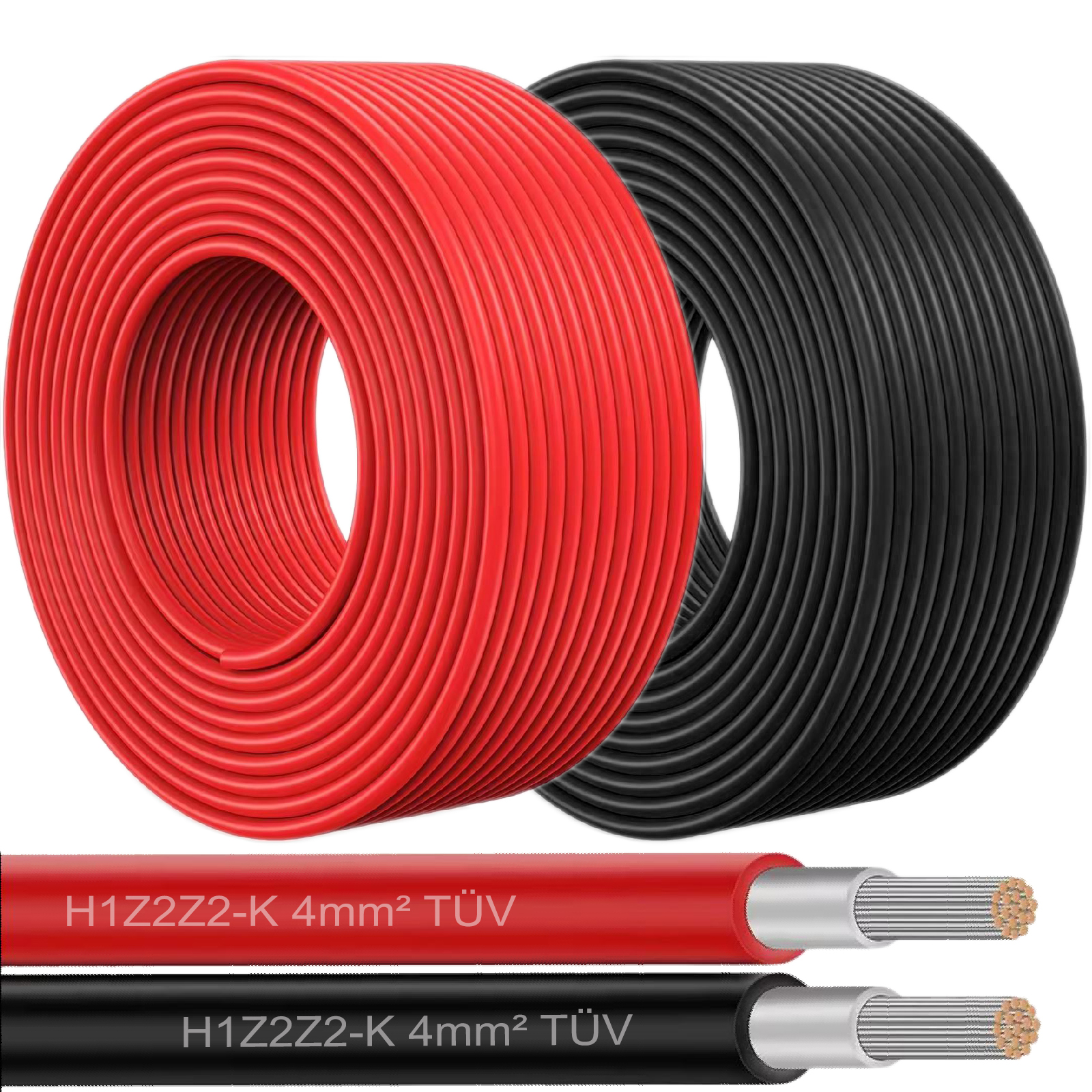 Solarkabel 4mm² Solar PV Solarleitung Kabel für Solarmodule 5 - 100m TÜV geprüft Solarkabel 4mm² Solar PV Solarleitung Kabel für Solarmodule 5 - 100m TÜV geprüft