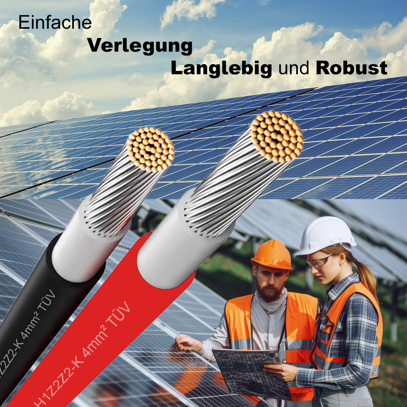 Solarkabel 4mm² Solar PV Solarleitung Kabel für Solarmodule 5 - 100m TÜV geprüft Solarkabel 4mm² Solar PV Solarleitung Kabel für Solarmodule 5 - 100m TÜV geprüft
