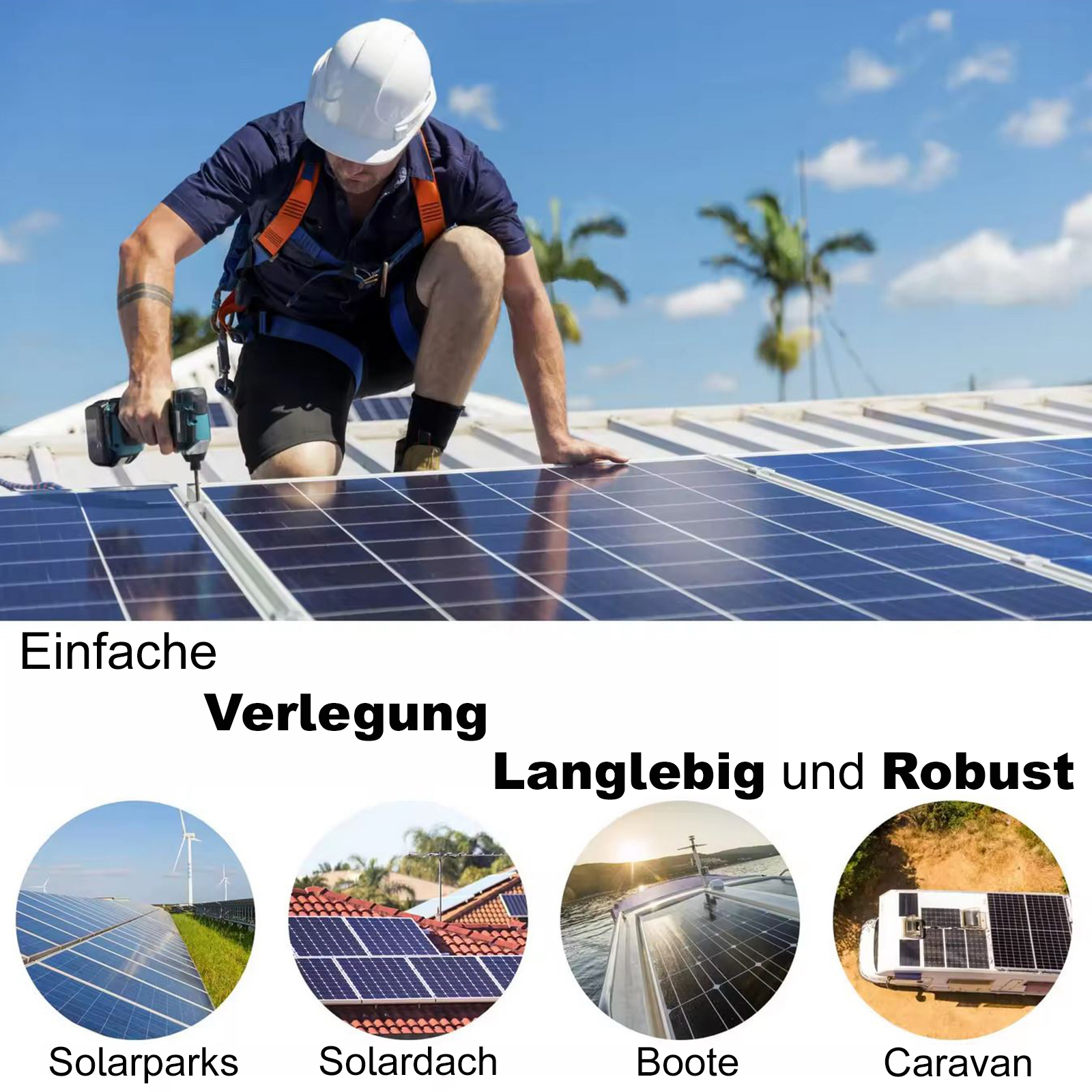 Solarkabel 4mm² Solar PV Solarleitung Kabel für Solarmodule 5 - 100m TÜV geprüft Solarkabel 4mm² Solar PV Solarleitung Kabel für Solarmodule 5 - 100m TÜV geprüft