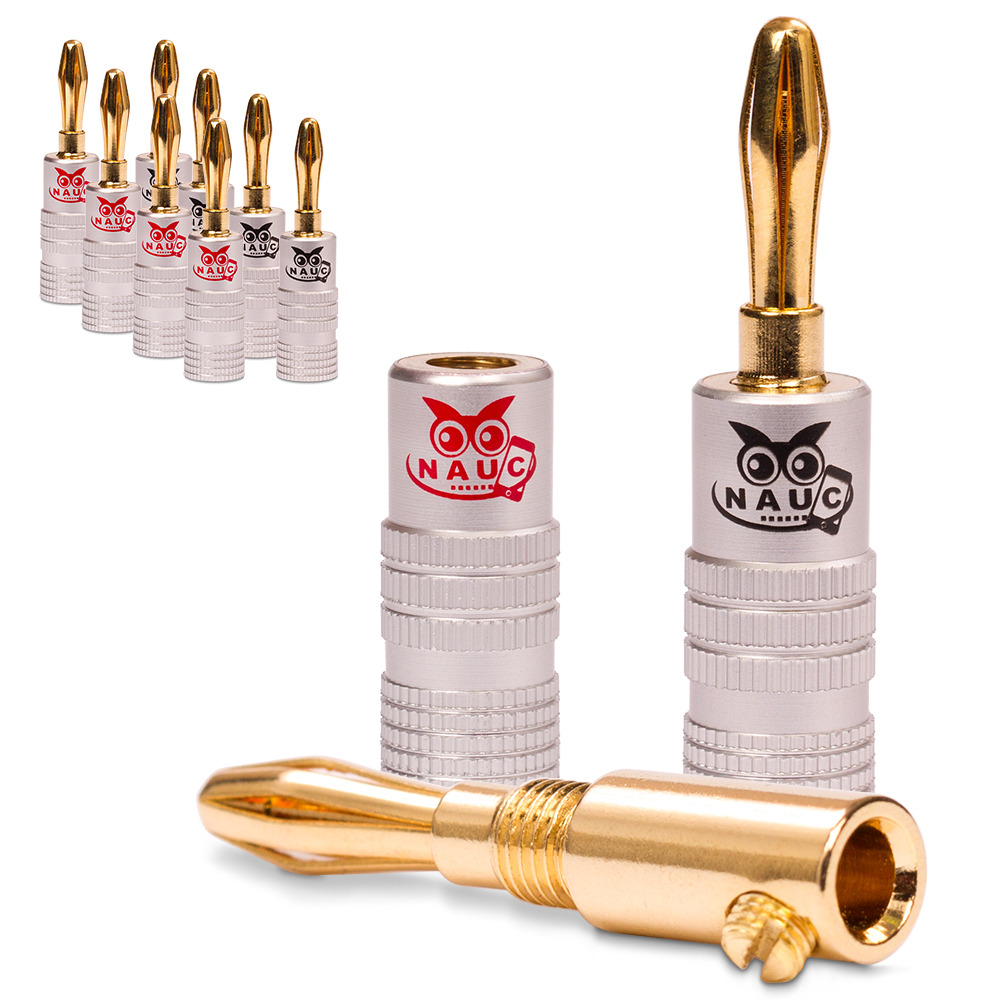 Bananenstecker vergoldet High End 10x Stecker Nauc Bananas f Kabel bis