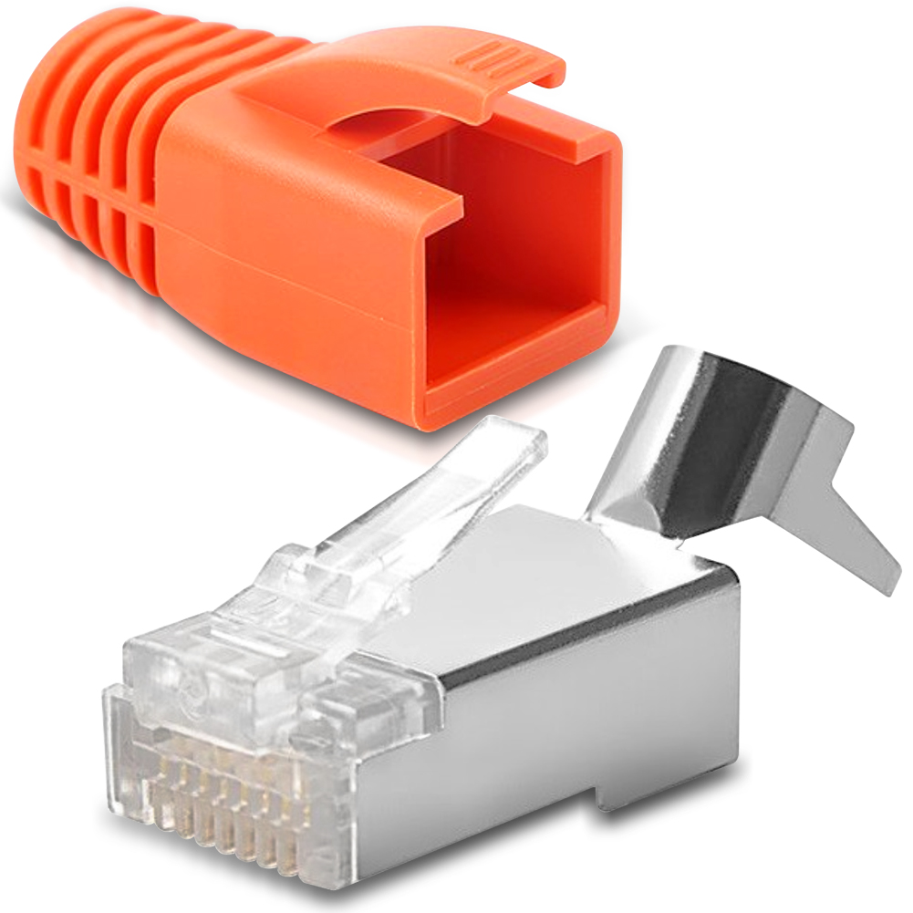 20x Netzwerkstecker CAT 7 6A RJ45 LAN Netzwerk Crimp Stecker vergoldete Kontakte eBay