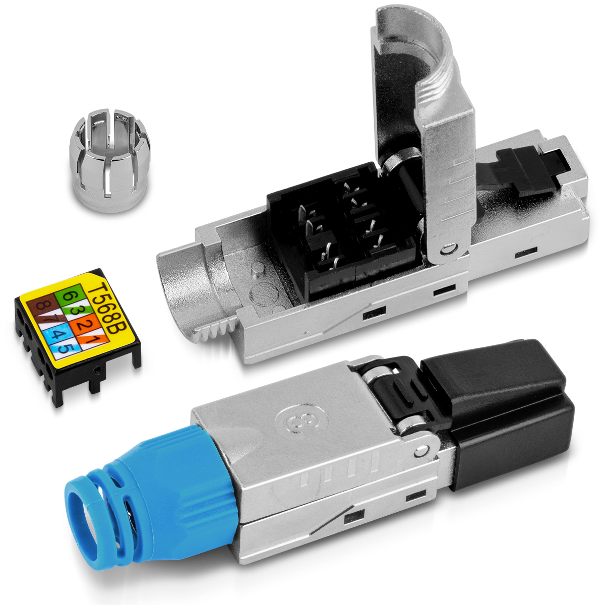 CAT 8 CAT 8.1 Netzwerk Stecker RJ45 Netzwerkstecker Werkzeuglos 2000 MHz Metall | Ceres Webshop