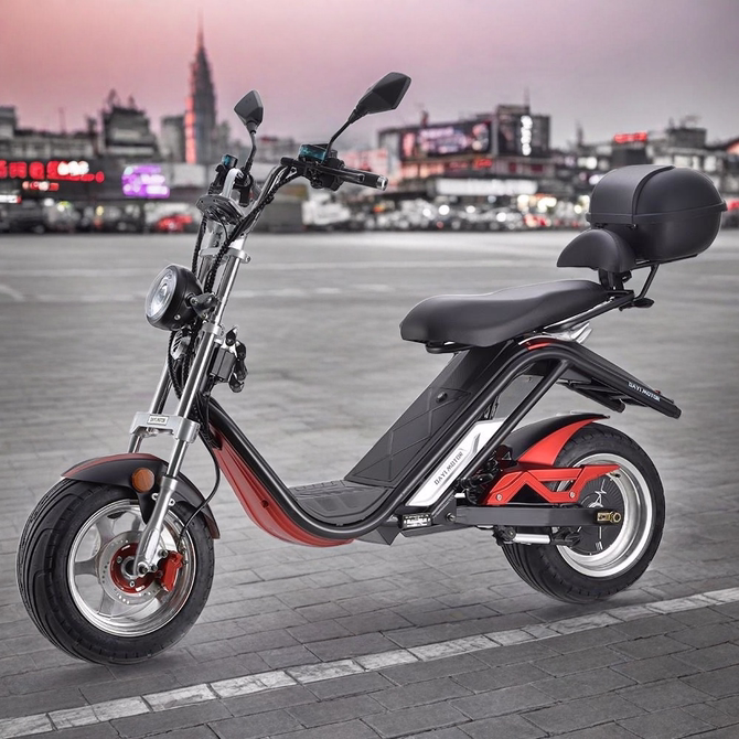 Dayi E-Scooter Harley Style 3000 Watt mit Straßenzulassung - Elektro-Roller rot