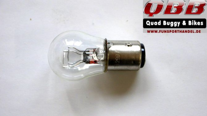 Glühlampe 12V P 21 / 5 Watt Bay 15d Glühbirne für Rücklicht -  Zweifadenlampe für Motorräder, Quads, Autos