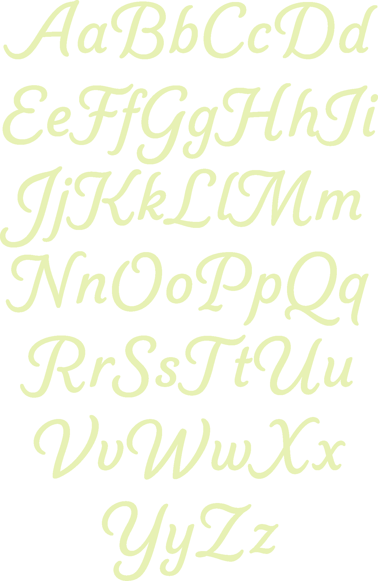 Cremefarbene Schrift