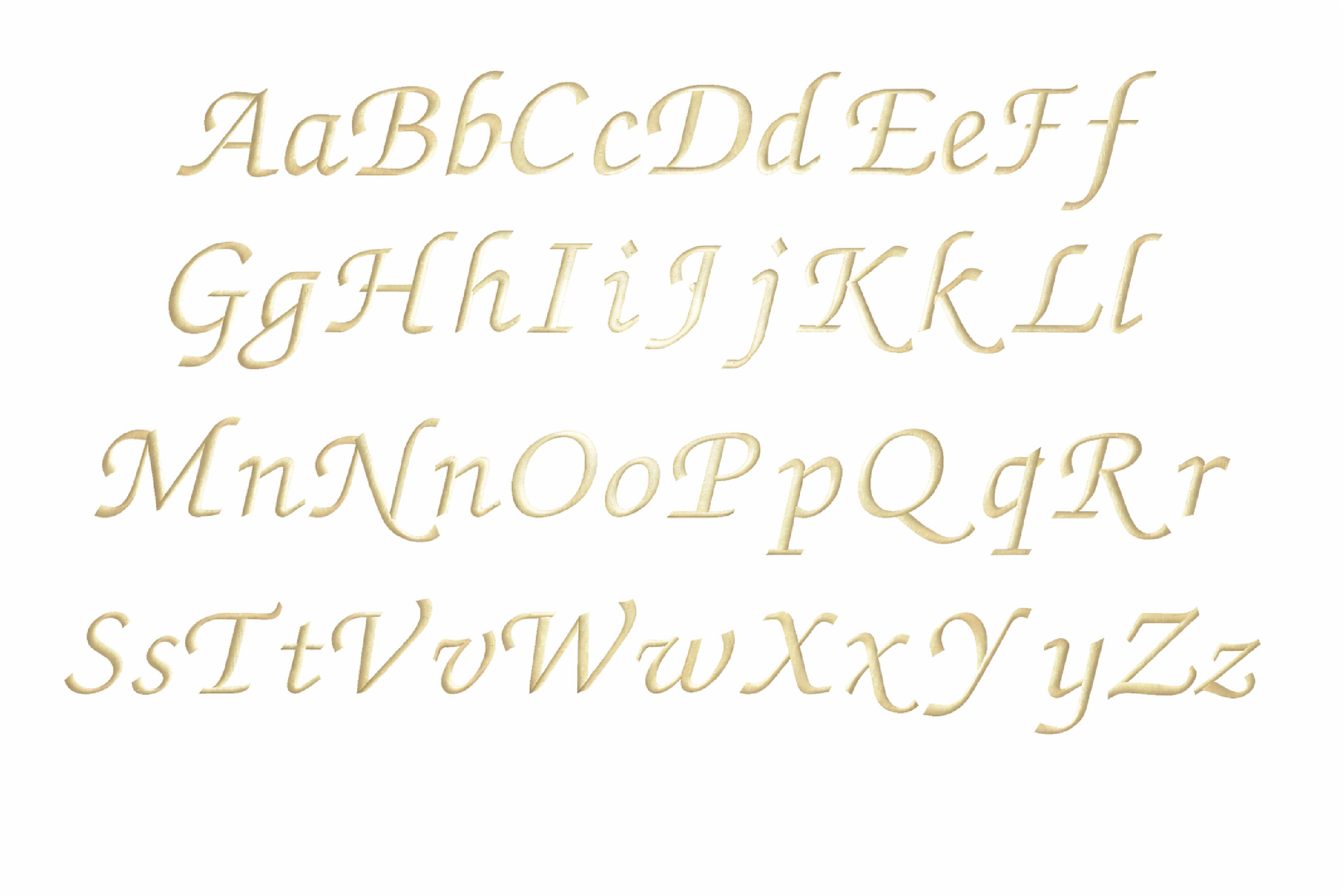 cremefarbenes ABC-Schriftbild für die Bestickung der Wunschpantoffeln