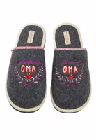 Allerbeste Oma Filzpantoffel made in Portugal ein Paar Filzpantoffel in mausgrau mit Stickerei allerbeste Oma