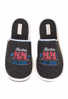 Adelheid Bester Papa Filzpantoffel Paar ✓ hergestellt in Portugal ✓ bequem ✓ echter Wollfilz ein Paar schwarze Filzpantoffeln mit gesticktem "Bester Papa"- Schriftzug in weiß, rot und blau. Außen hell eingefasst und schwarze Innensohle