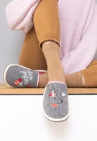 Adelheid Glücksgefühle Pantoffel ✓ Hirsch-Stickerei ✓ made in Portugal ✓ echter Wollfilz Glücksgefühle Filzpantoffel mit Hirsch Motiv