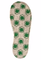 Brummbär Filzpantoffel von Adelheid Sohle eine hellbeige Filzsohle von unten mit rutschhemmenden Kleeblattdruck