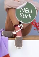 hellbraune Filzpantoffeln mit Einfassung in hellbeige