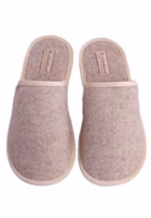 Adelheid Filzpantoffel in beige mit heller Einfassung