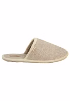Adelheid Filzpantoffel beige und heller Einfassung seitlich