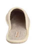 hellbeiger Filzpantoffel mit heller Einfassung und hellbeige Innensohle