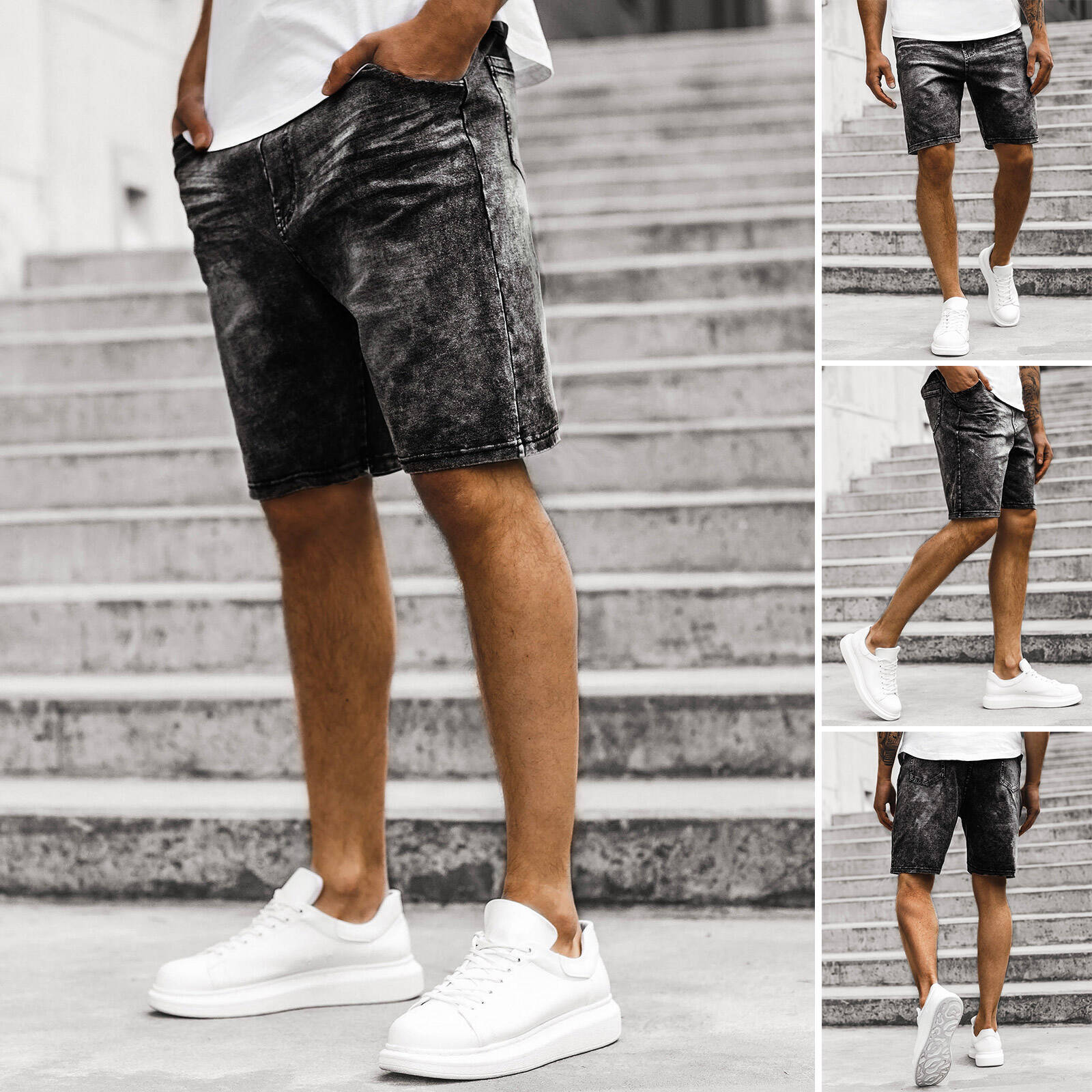 Pantalones cortos shorts cortos Jeans Hose bermudas jeans Classic casual  señores ozonee 1070 | eBay