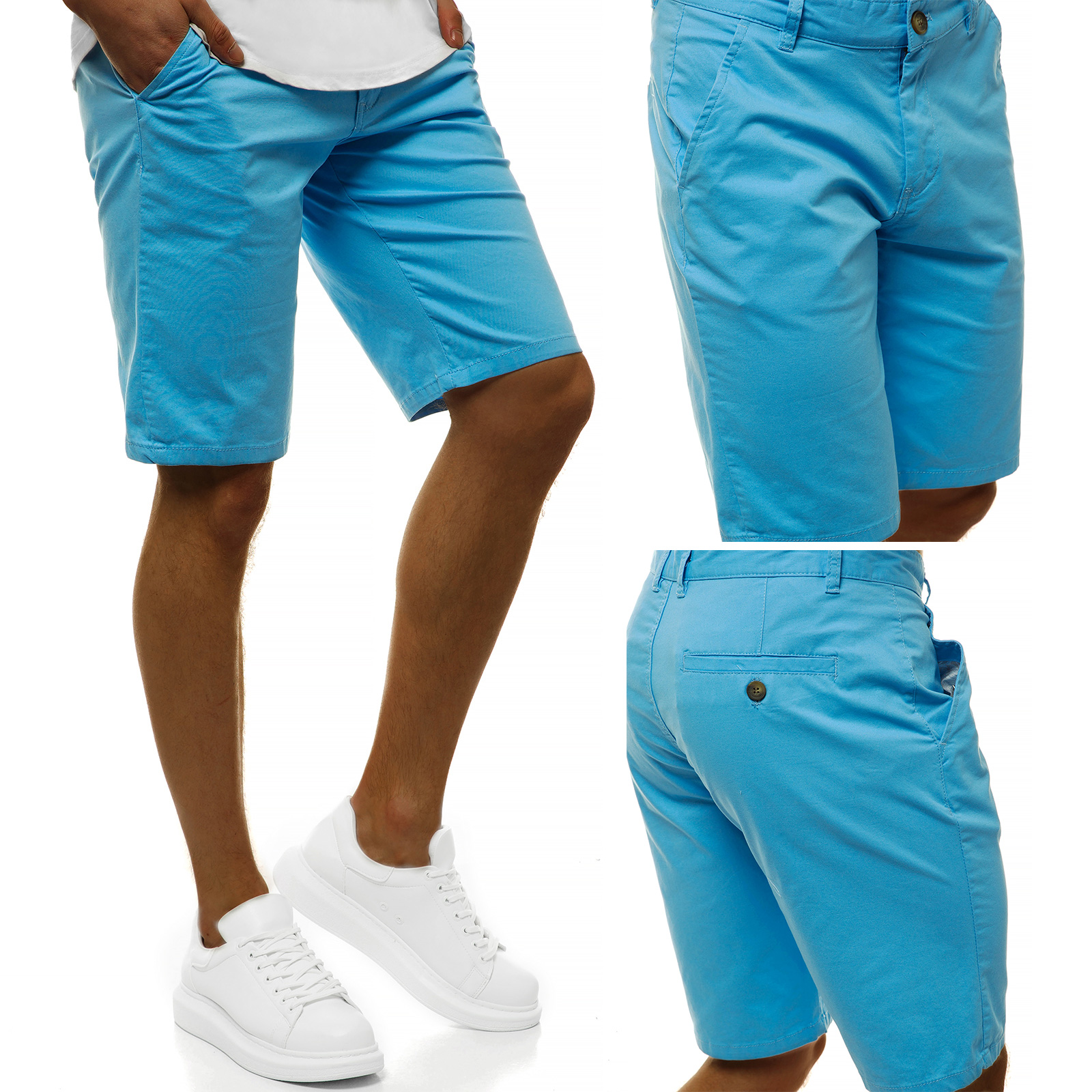 Chinoshorts Kurzhose Bermuda Kurze Hose Chino Unifarben Casual Herren ...