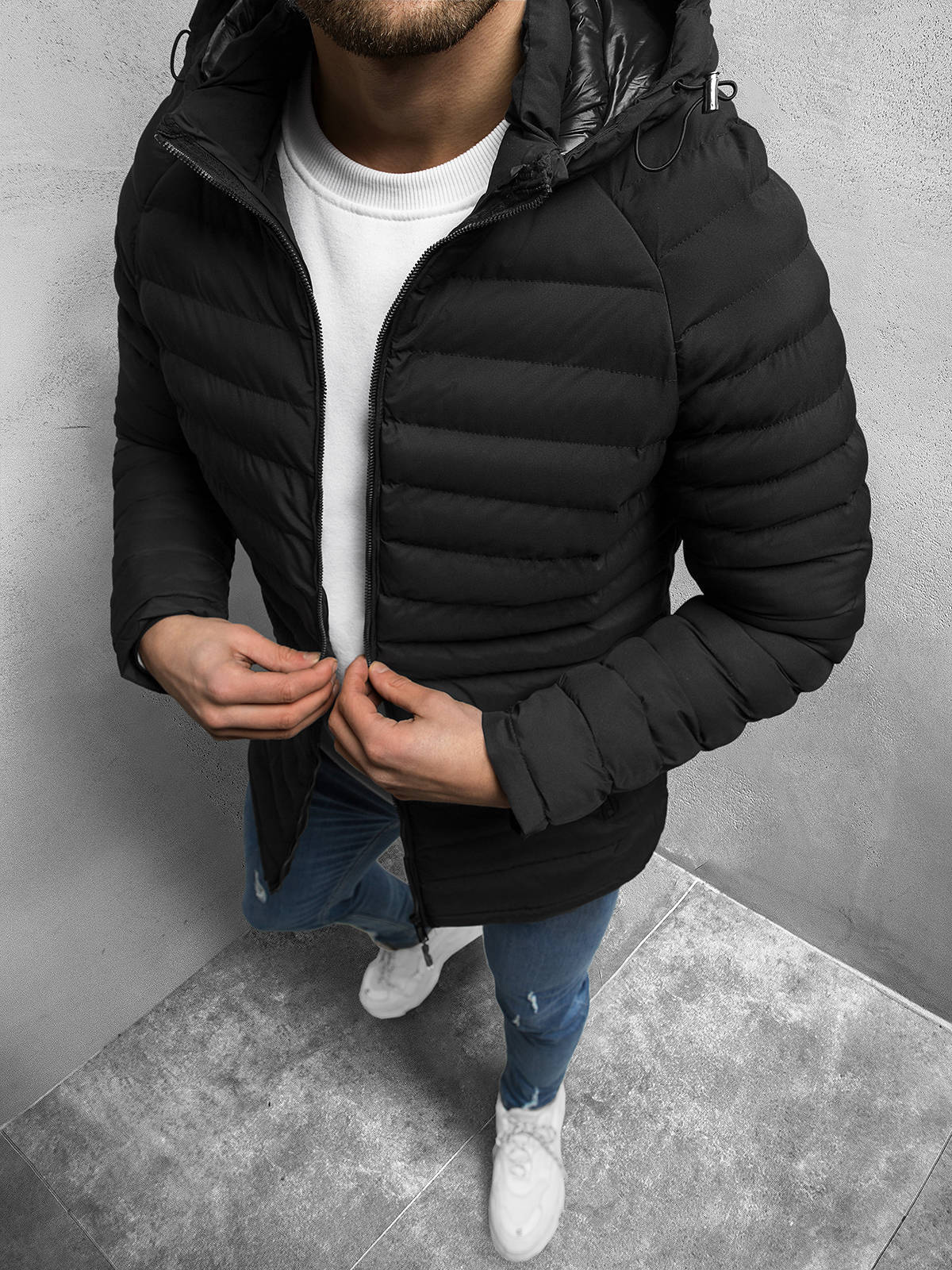 Winterjacke Herren Farbblock Daunenjacke - Leichte Steppjacke Mit Kapuze Für Herbst & Winter