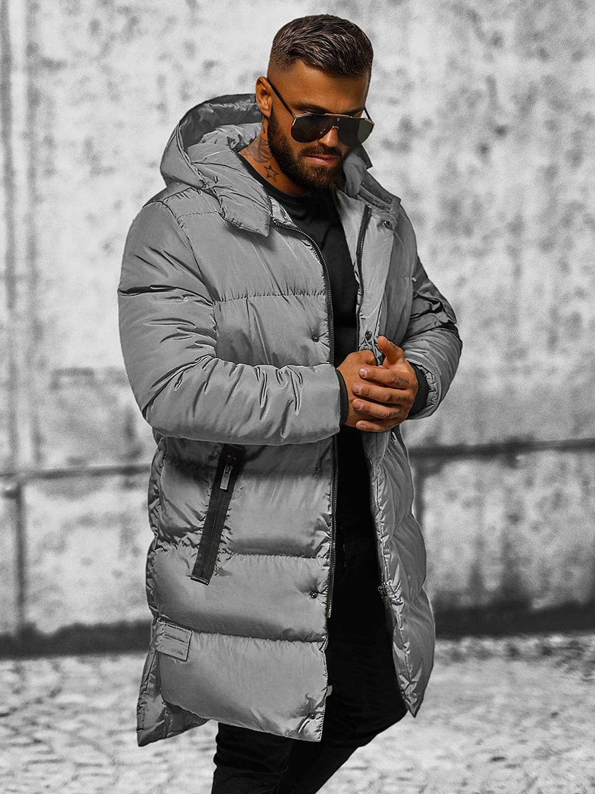 übergangsjacke Frauen OZONEE Damen Wintermantel Langer Parka Mit