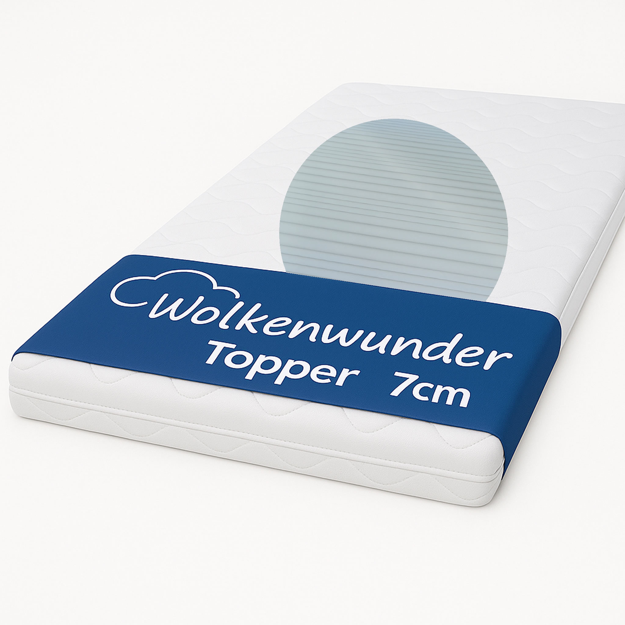     Wolkenwunder Wellflex XXL Topper 7-Zonen | individuelle Druckentlastung | Bezug waschbar bis 60 Grad | Oeko-TEX® 100