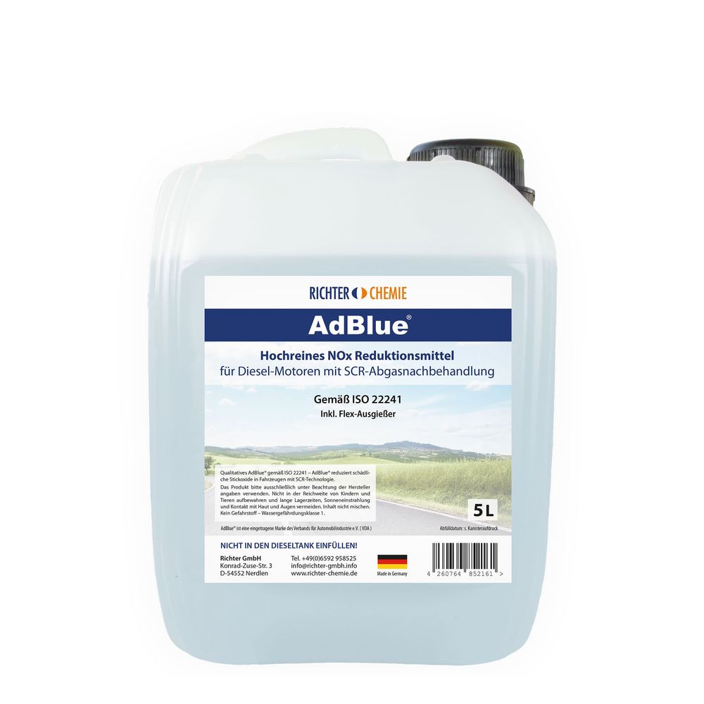 AdBlue® Harnstofflösung gemäß ISO 22241 inklusive Flex-Ausgießer, 5L- Kanister