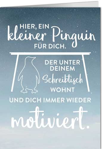 Grusskarte 11 5x16 Cm Lustig Ein Kleiner Pinguin Fur Dich Ceres Webshop